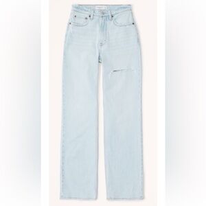 Abercrombie & Fitch curve love the 90s relaxed jean, high rise, light wash